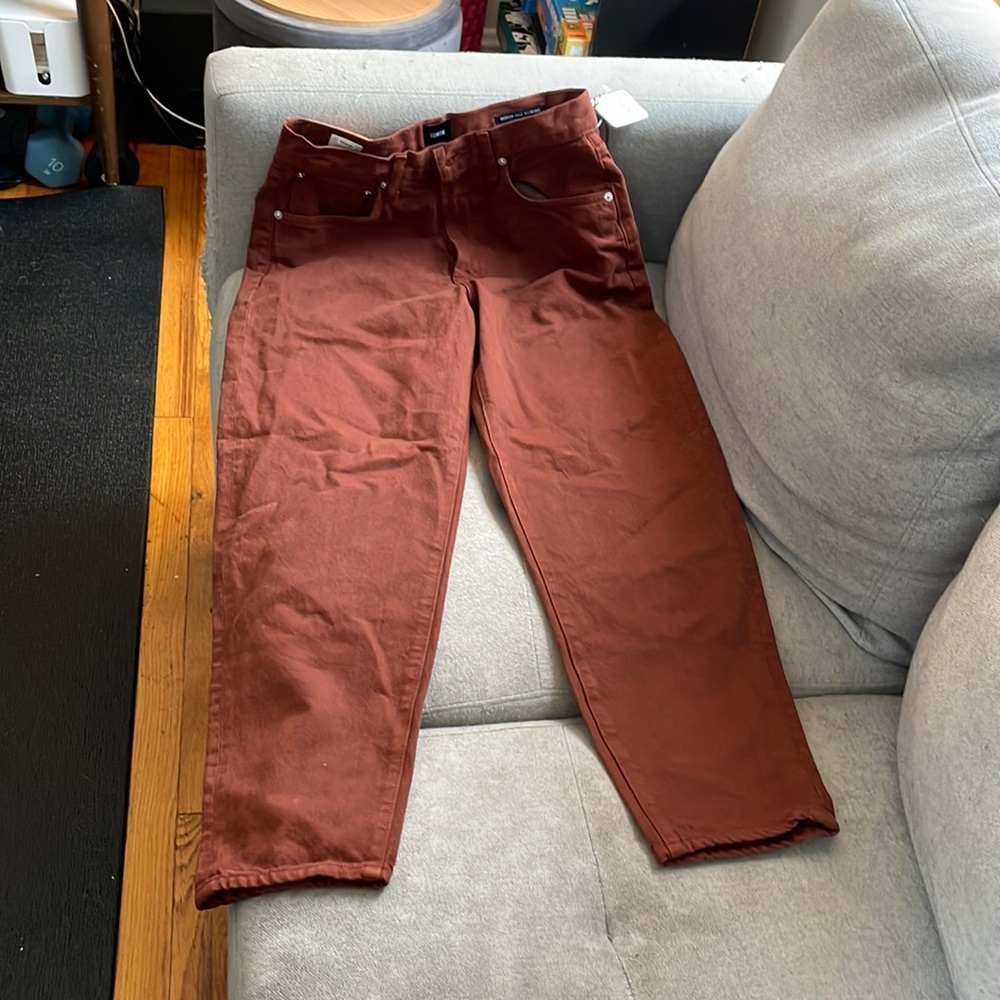 Dark red/brown free people crop pants